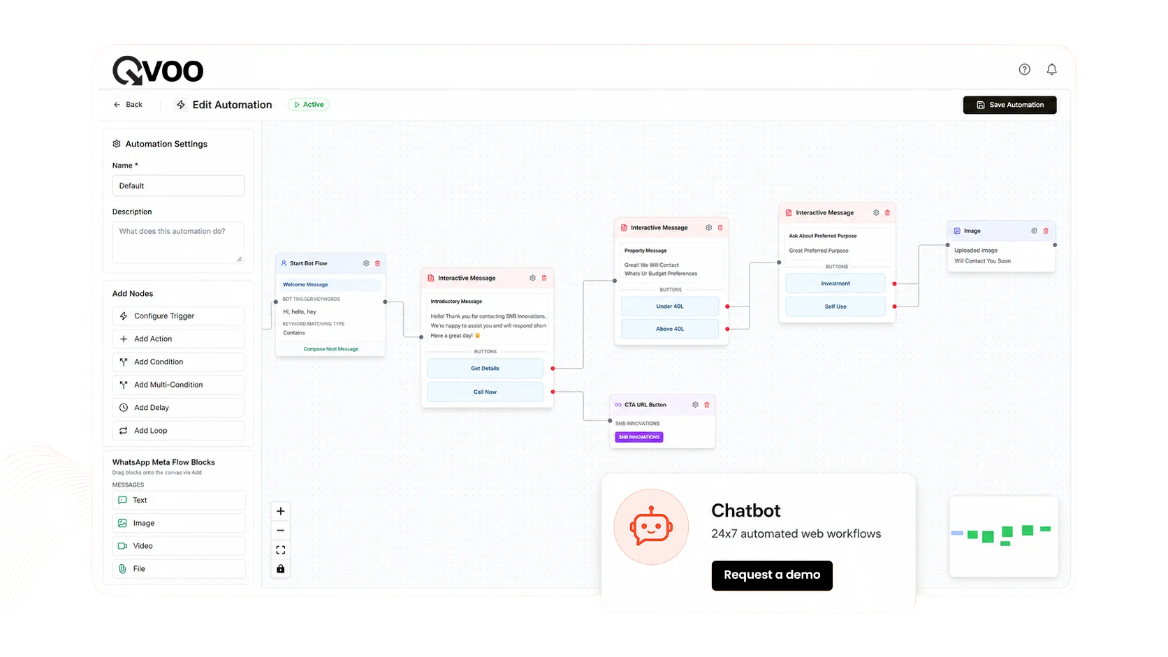 Chatbot Builder Web Interface